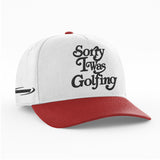 SORRY I WAS GOLFING HAT - 'WHITE/RED'