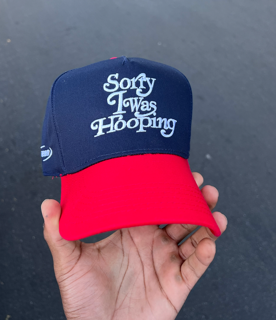 Sorry I Was Hooping Hat (Navy & Red)